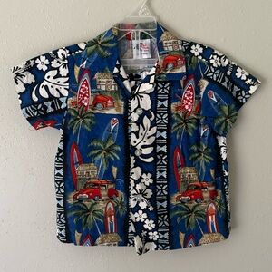 Nui Nalu 2-Piece Set Hawaiian Print Button-Up Shirt and Shorts Size 3T